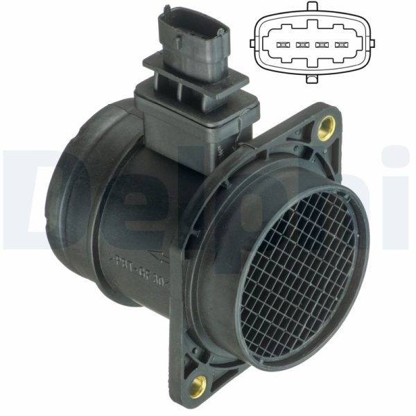 Senzor debit aer FIAT PANDA Caseta/ Hatchback (169_) 1.3 D Multijet 4x4 diesel 75 cai DELPHI AF10403-12B1