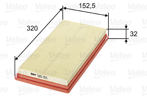 Filtru aer FIAT 500 C (312_) 1.4 (312CXC1B, 312AXC1B) benzina 100 cai VALEO 585155