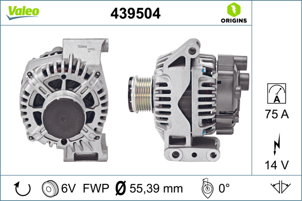 Alternator FIAT PANDA (169_) 1.3 D Multijet (169.AXC1A) diesel 70 cai VALEO 439504