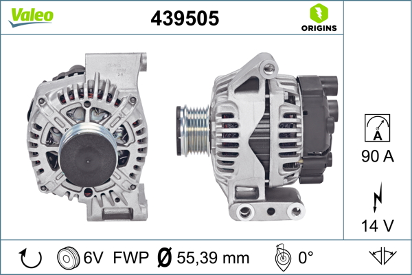 Alternator FIAT PANDA Caseta/ Hatchback (169_) 1.3 D Multijet 4x4 diesel 75 cai VALEO 439505