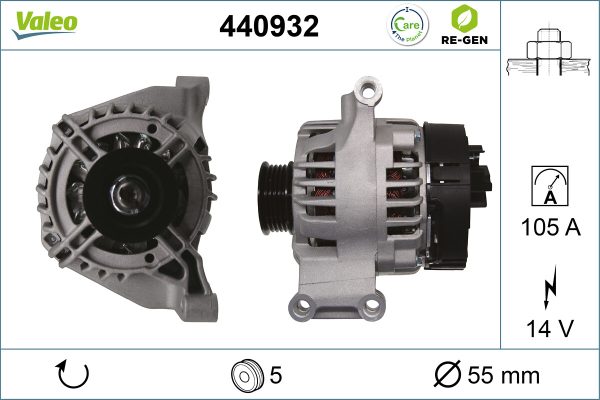 Alternator FIAT 500 (312_) 1.2 (312AXA1A) benzina 69 cai VALEO 440932