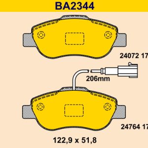 Placute frana FIAT PANDA Caseta/ Hatchback (169_) 1.3 D Multijet 4x4 diesel 70 cai BARUM BA2344