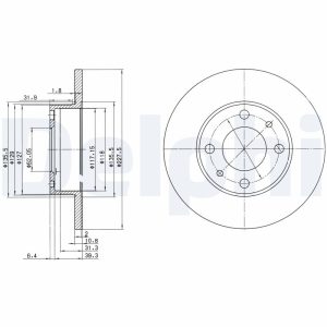 Disc frana FIAT FIORINO (127_) 1050 benzina 50 cai DELPHI BG2147