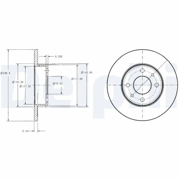 Disc frana FIAT FIORINO Autoutilitara/limuzina spatioasa (146_) 1.7 TD diesel 63 cai DELPHI BG2313