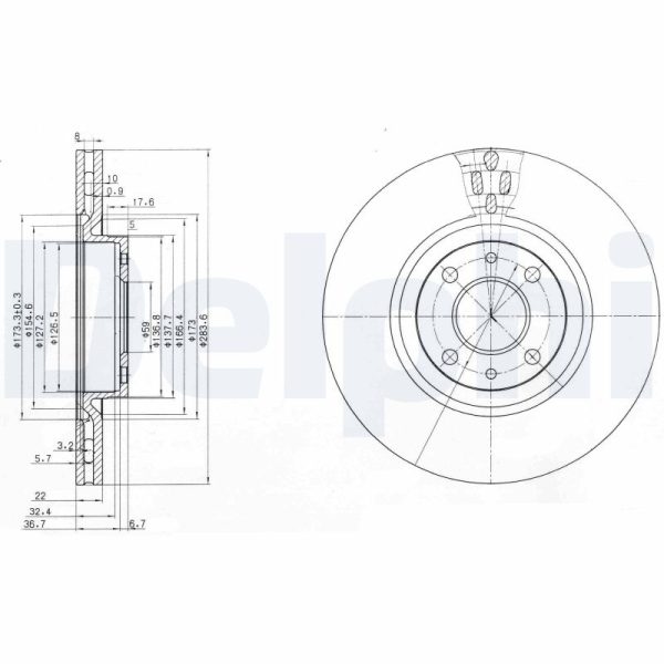 Disc frana FIAT CROMA (154_) 2500 V6 benzina 162 cai DELPHI BG2407