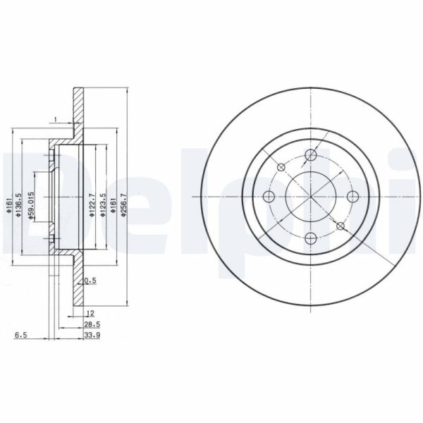 Disc frana FIAT 500 C (312_) 0.9 (312AG1A) benzina 86 cai DELPHI BG2411