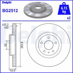 Disc frana FIAT FIORINO microbus (225_) 1.3 JTD Multijet diesel 80 cai DELPHI BG2512