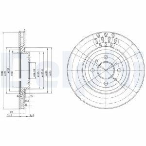 Disc frana FIAT 500 (312_) 1.3 D Multijet (312AXE1A) diesel 95 cai DELPHI BG2617