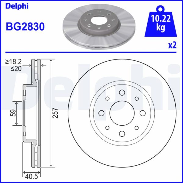 Disc frana FIAT TIPO (160_) 1.6 i.e. benzina 90 cai DELPHI BG2830