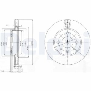 Disc frana FIAT 500 C (312_) 1.2 (312CXA1A, 312AXA1A) benzina 69 cai DELPHI BG3839
