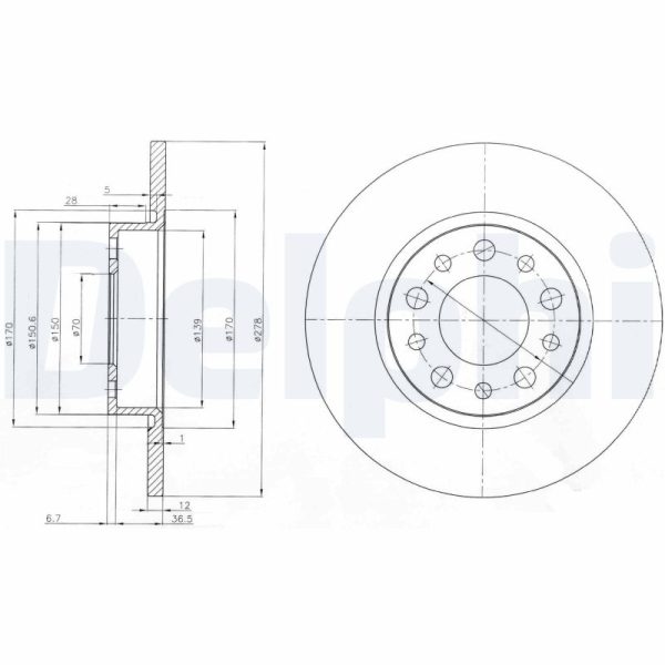 Disc frana FIAT 500X (334_) 1.0 (334.AXN1B) benzina 114 cai DELPHI BG3994