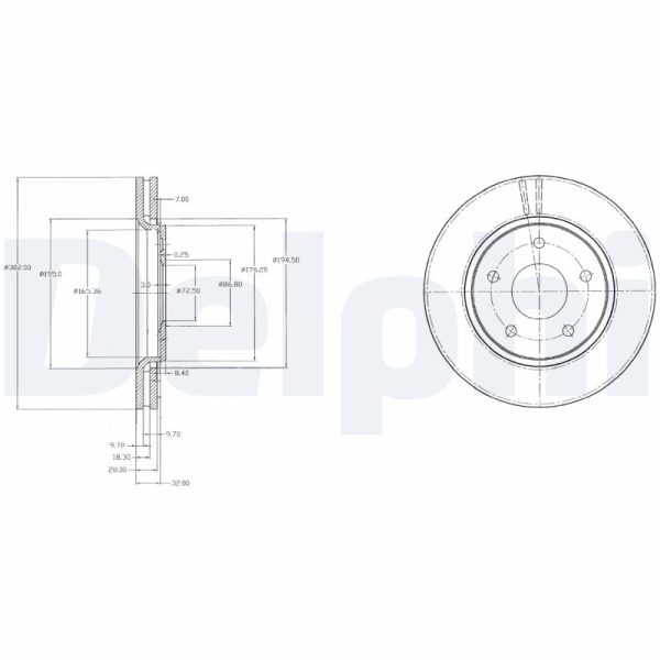 Disc frana FIAT FREEMONT (345_) 2.0 JTD 4x4 diesel 163 cai DELPHI BG4212