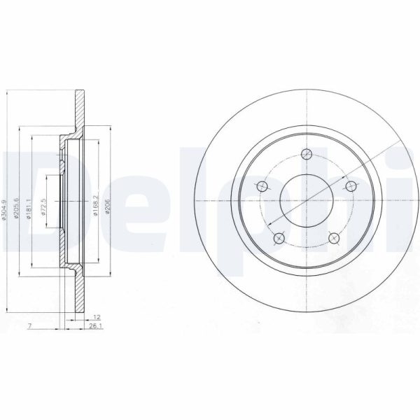 Disc frana FIAT FREEMONT (345_) 2.0 JTD 4x4 diesel 163 cai DELPHI BG4247