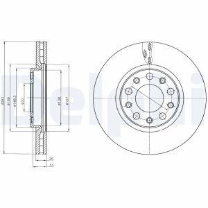 Disc frana FIAT 500X (334_) 1.0 (334.AXN1B) benzina 114 cai DELPHI BG4314