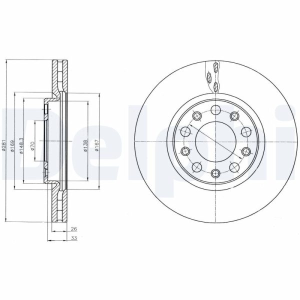 Disc frana FIAT 500X (334_) 1.0 (334.AXN1B) benzina 114 cai DELPHI BG4314