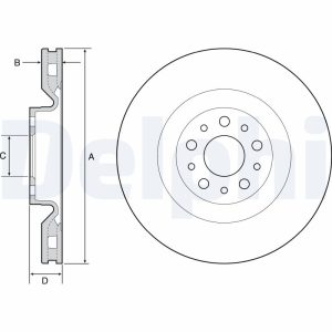 Disc frana FIAT DOBLO Cargo (263_) 1.3 D Multijet (263WXU1A, 263ZXU1A, 263WYB1A, 263ZYB1A) diesel 95 cai DELPHI BG4556