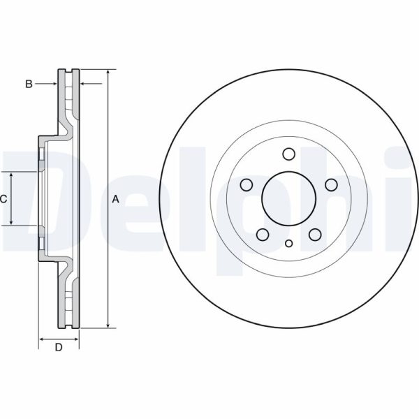 Disc frana FIAT 500L (351_, 352_) 0.9 (199LYC1B) benzina 105 cai DELPHI BG4654C