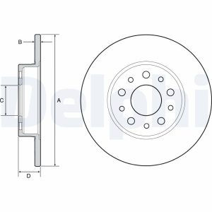 Disc frana FIAT 500L (351_, 352_) 0.9 (199LYC1B) benzina 105 cai DELPHI BG4655C