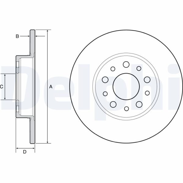 Disc frana FIAT 500L (351_, 352_) 0.9 (199LYC1B) benzina 105 cai DELPHI BG4655C