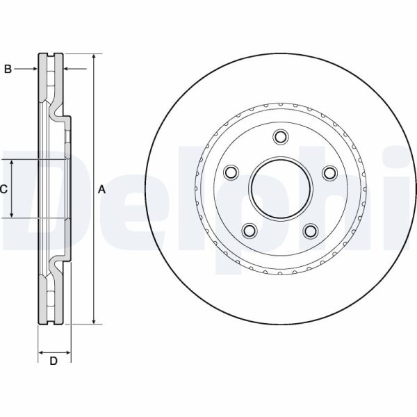 Disc frana FIAT FREEMONT (345_) 2.0 JTD 4x4 diesel 163 cai DELPHI BG4759C