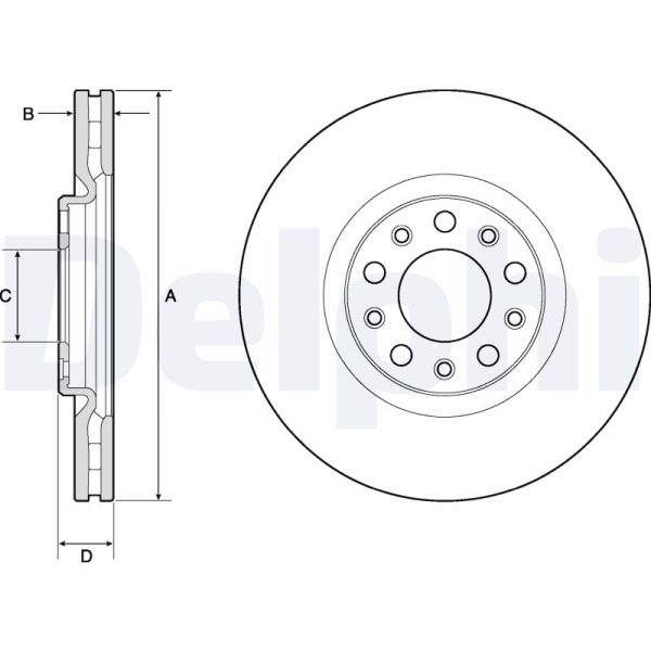 Disc frana FIAT 500X (334_) 1.3 (334.AXR11) benzina 150 cai DELPHI BG4763C