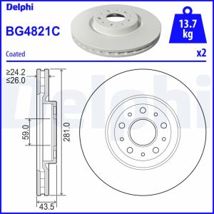 Disc frana FIAT TIPO limuzina (356_, 357_) 1.4 LPG (356SXF1B) Benzina/Autogaz (GPL) 120 cai DELPHI BG4821C