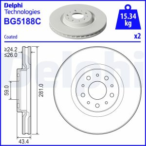 Disc frana FIAT TIPO combi (356_, 357_) 1.5 T4 Hybrid benzina/elector 131 cai DELPHI BG5188C
