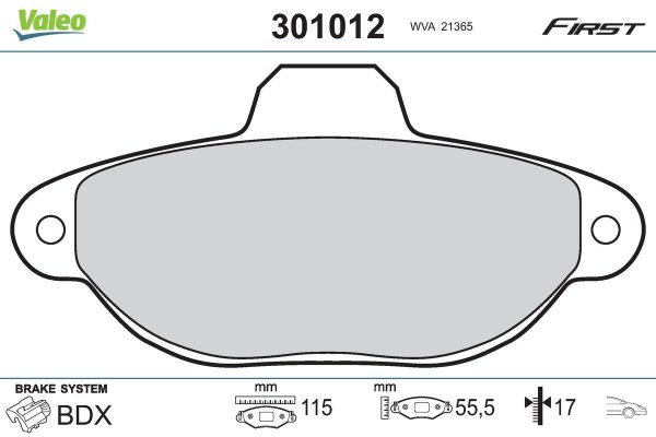 Placute frana FIAT PANDA Caseta/ Hatchback (169_) 1.1 (169CXA1A) benzina 54 cai VALEO 301012
