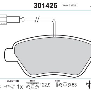 Placute frana FIAT 500 C (312_) 1.3 D Multijet (312CXE1A, 312AXE1A) diesel 95 cai VALEO 301426