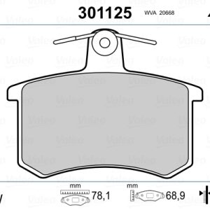 Placute frana FIAT CROMA (154_) 2500 D diesel 75 cai VALEO 301125
