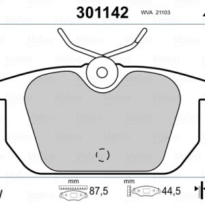 Placute frana FIAT TIPO (160_) 1.1 (160.AA) benzina 56 cai VALEO 301142