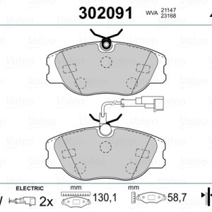 Placute frana FIAT CROMA (154_) 2500 V6 benzina 162 cai VALEO 302091