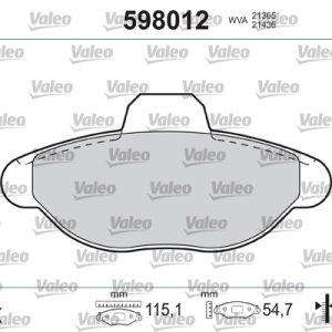 Placute frana FIAT PANDA (169_) 1.1 (169.AXA1A) benzina 54 cai VALEO 598012