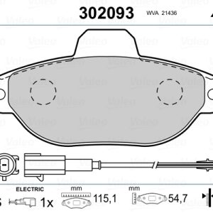 Placute frana FIAT 500 (312_) 1.2 (312AXA1A) benzina 69 cai VALEO 302093