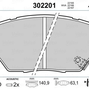Placute frana FIAT 500X (334_) 1.0 (334.AXN1B) benzina 114 cai VALEO 302201
