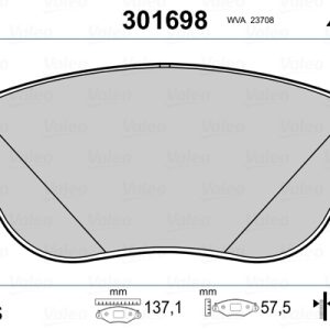 Placute frana FIAT DOBLO Cargo (263_) 1.3 D Multijet diesel 90 cai VALEO 301698