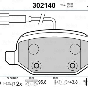 Placute frana FIAT 500 (312_) 1.3 D Multijet (312AXB1A) diesel 75 cai VALEO 302140