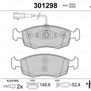 Placute frana FIAT 500 C (312_) 0.9 (312AG1A) benzina 86 cai VALEO 301298