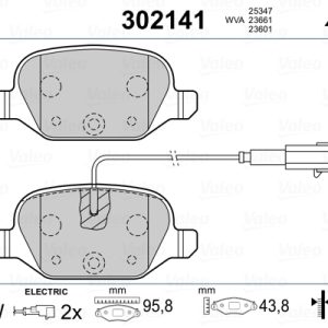 Placute frana FIAT PANDA (169_) 1.2 4x4 (169.AXB2A) benzina 60 cai VALEO 302141