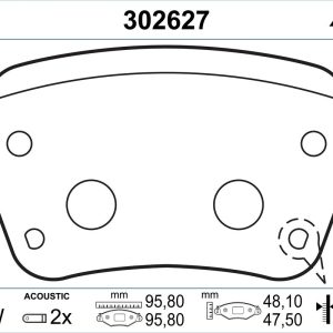 Placute frana FIAT TIPO combi (356_, 357_) 1.0 (357WXN1A) benzina 101 cai VALEO 302627