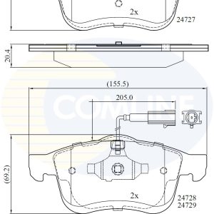 Placute frana FIAT DOBLO Cargo (263_) 1.3 D Multijet (263WXU1A, 263ZXU1A, 263WYB1A, 263ZYB1A) diesel 95 cai COMLINE CBP12032