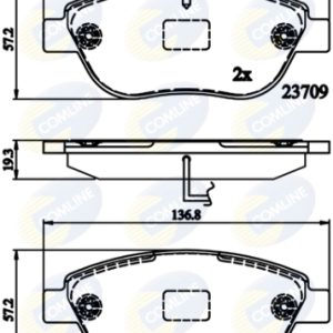 Placute frana FIAT QUBO (225_) 1.3 D Multijet (225AXE1A, 225CXE1A, 225AXH1A, 225AXL1A,... diesel 95 cai COMLINE CBP12140