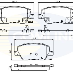 Placute frana FIAT TIPO limuzina (356_, 357_) 1.3 D (356SXB1A, 356SXH1A, 356SXD1A) diesel 95 cai COMLINE CBP32324