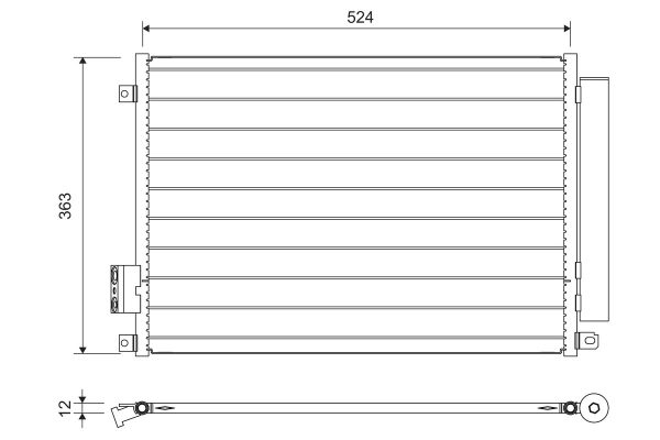 Condensator climatizare FIAT 500 (312_) 0.9 (312AXG1A, 312.AXG11) benzina 86 cai VALEO 814155