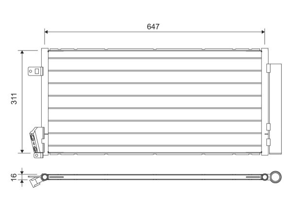 Condensator climatizare FIAT DOBLO Cargo (263_) 1.3 D Multijet (263WXU1A, 263ZXU1A, 263WYB1A, 263ZYB1A) diesel 95 cai VALEO 814377
