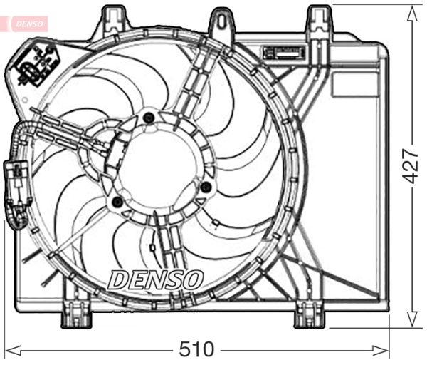 Ventilator radiator FIAT PANDA (312_, 319_) 1.0 Mild Hybrid (312.PYD1B) benzina/elector 69 cai DENSO DER09312