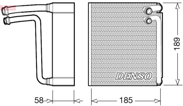 Evaporator aer conditionat FIAT 500 (312_) 0.9 (312AXG1A, 312.AXG11) benzina 86 cai DENSO DEV09025