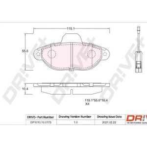 Placute frana FIAT PANDA (169_) 1.1 (169.AXA1A) benzina 54 cai DRIVE DP1010.10.0173