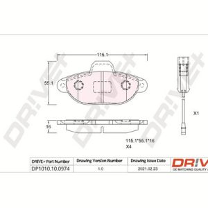 Placute frana FIAT PANDA (169_) 1.1 (169.AXA1A) benzina 54 cai DRIVE DP1010.10.0974