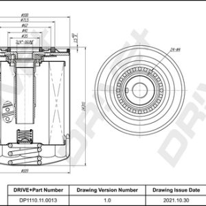 Filtru ulei FIAT CROMA (154_) 2500 D diesel 75 cai DRIVE DP1110.11.0013
